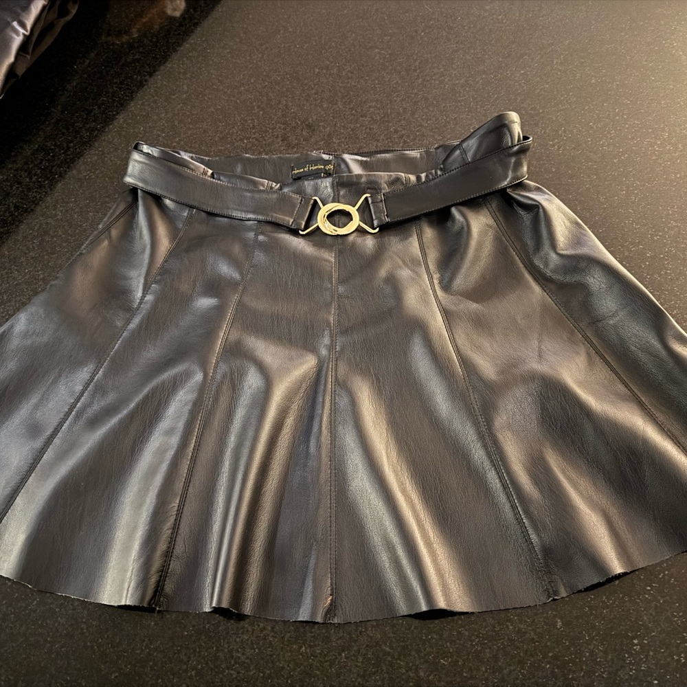 House of Harlow 1960 Black Leather Mini Skirt